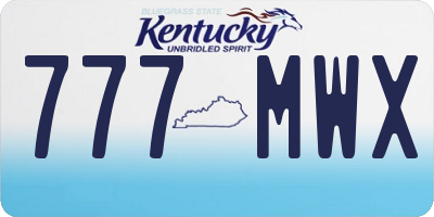 KY license plate 777MWX