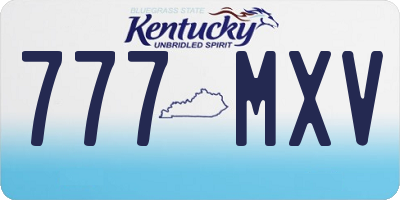 KY license plate 777MXV