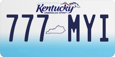 KY license plate 777MYI