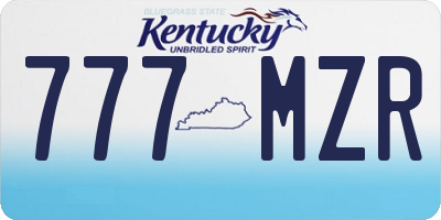 KY license plate 777MZR
