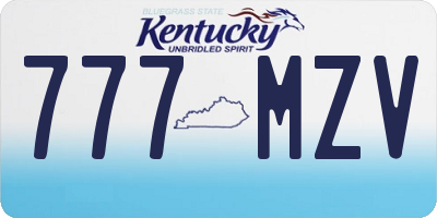 KY license plate 777MZV