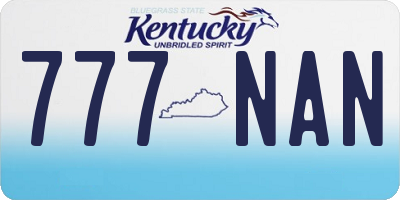 KY license plate 777NAN