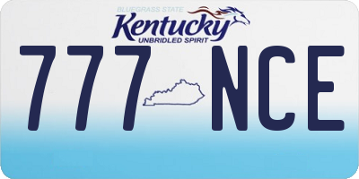 KY license plate 777NCE