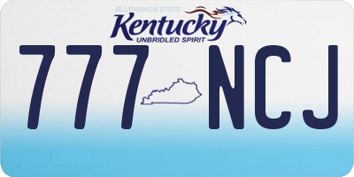 KY license plate 777NCJ