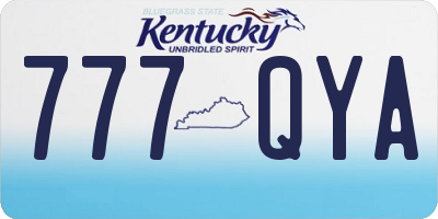 KY license plate 777QYA