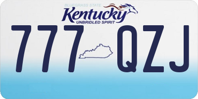 KY license plate 777QZJ