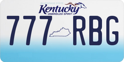 KY license plate 777RBG