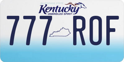 KY license plate 777ROF
