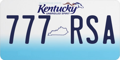 KY license plate 777RSA