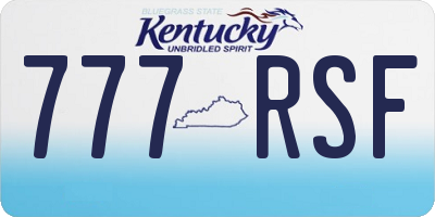 KY license plate 777RSF