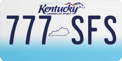 KY license plate 777SFS