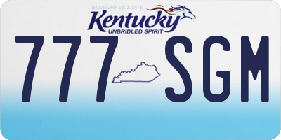 KY license plate 777SGM