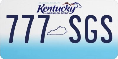 KY license plate 777SGS