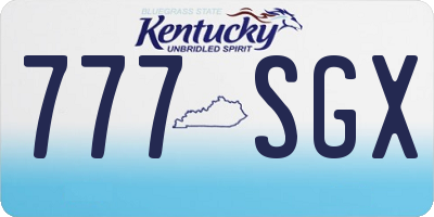 KY license plate 777SGX