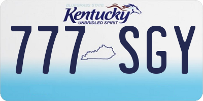 KY license plate 777SGY