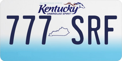 KY license plate 777SRF