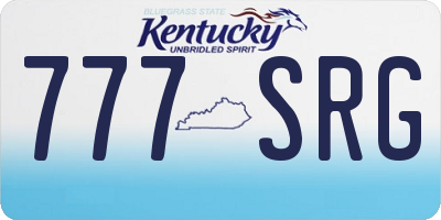 KY license plate 777SRG