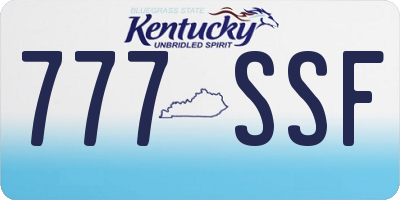 KY license plate 777SSF