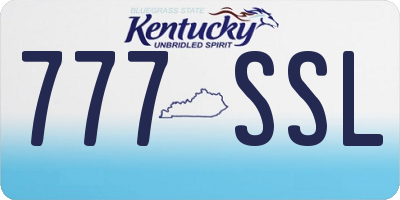 KY license plate 777SSL
