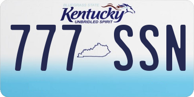 KY license plate 777SSN