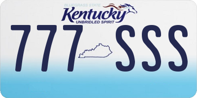 KY license plate 777SSS