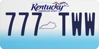KY license plate 777TWW
