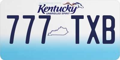 KY license plate 777TXB