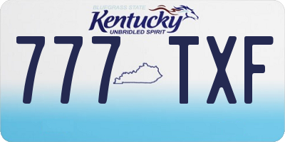 KY license plate 777TXF