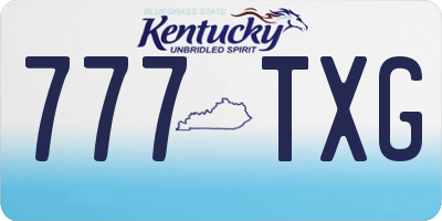 KY license plate 777TXG