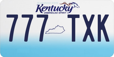 KY license plate 777TXK