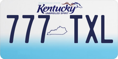 KY license plate 777TXL