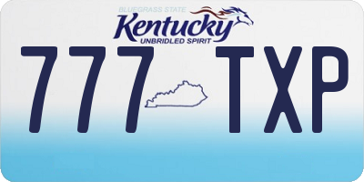 KY license plate 777TXP