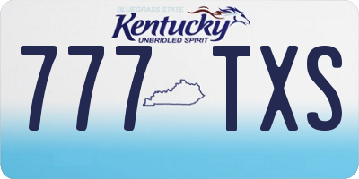 KY license plate 777TXS
