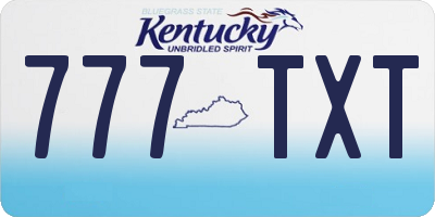 KY license plate 777TXT