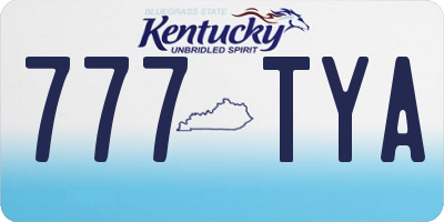 KY license plate 777TYA