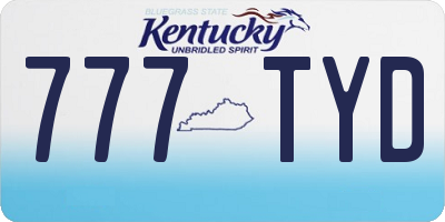 KY license plate 777TYD