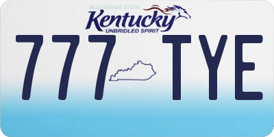 KY license plate 777TYE