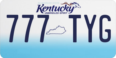 KY license plate 777TYG