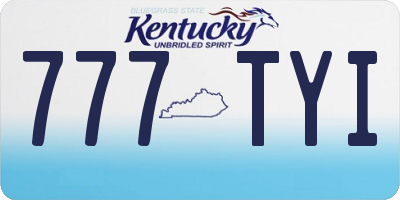 KY license plate 777TYI