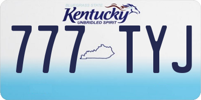KY license plate 777TYJ