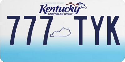 KY license plate 777TYK