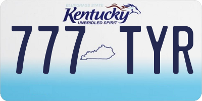 KY license plate 777TYR