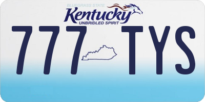 KY license plate 777TYS