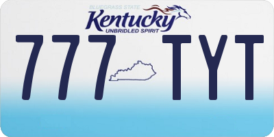 KY license plate 777TYT
