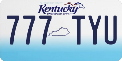 KY license plate 777TYU