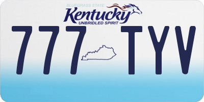 KY license plate 777TYV