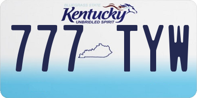 KY license plate 777TYW