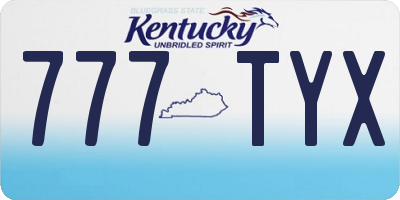 KY license plate 777TYX