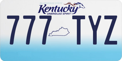 KY license plate 777TYZ
