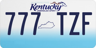 KY license plate 777TZF